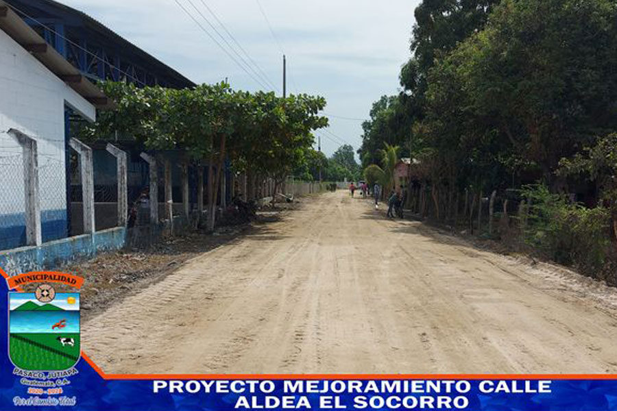 Mejoramiento de la calle en Aldea El Socorro – Municipalidad de Pasaco